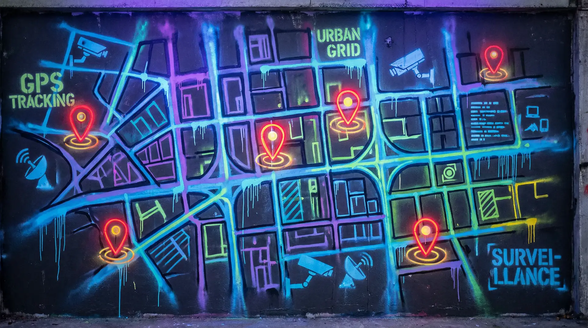 玉观音 孙俪版电视剧 狗仔追踪地图 - 城市涂鸦风格